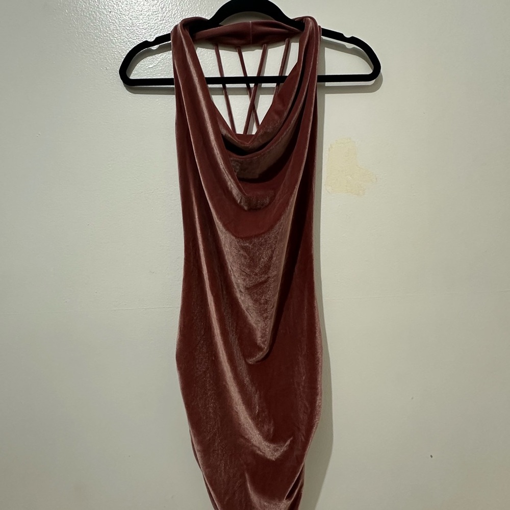 Forever 21 Velvet Mini Dress - Dusty   Rose